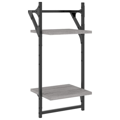4 Piece Wall Shelf Set with Bars Grey Sonoma Engineered Wood