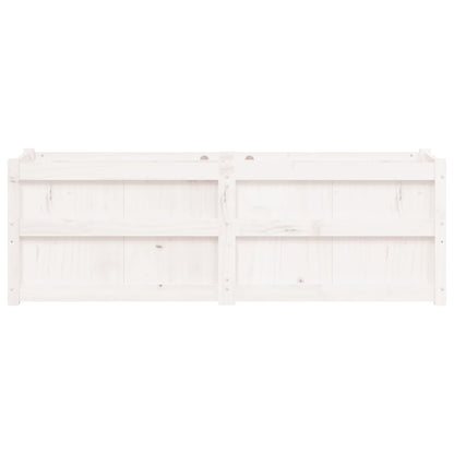Garden Planter White 150x50x50 cm Solid Wood Pine