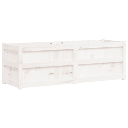 Garden Planter White 150x50x50 cm Solid Wood Pine
