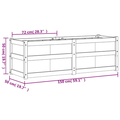 Garden Planter White 150x50x50 cm Solid Wood Pine