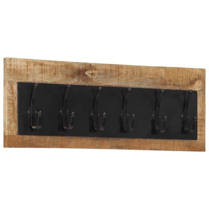 Wall-mounted Coat Rack with 6 Hooks Solid Wood Mango