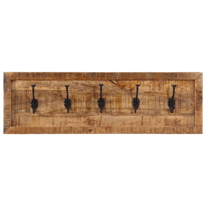 Wall-mounted Coat Rack with 5 Hooks Solid Wood Mango