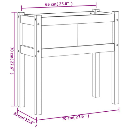 Garden Planter with Legs White 70x31x70 cm Solid Wood Pine