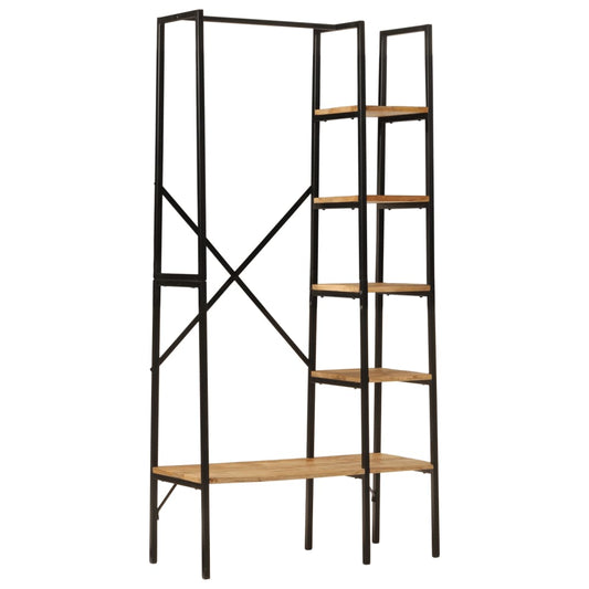 Clothes Rack with Shelves 90x40x190 cm Solid Wood Mango and Iron
