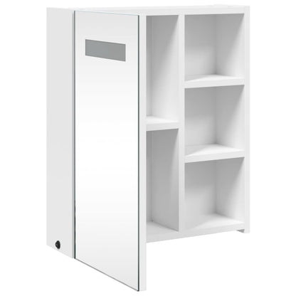 Bathroom Mirror Cabinet with LED Light White 45x13x52 cm