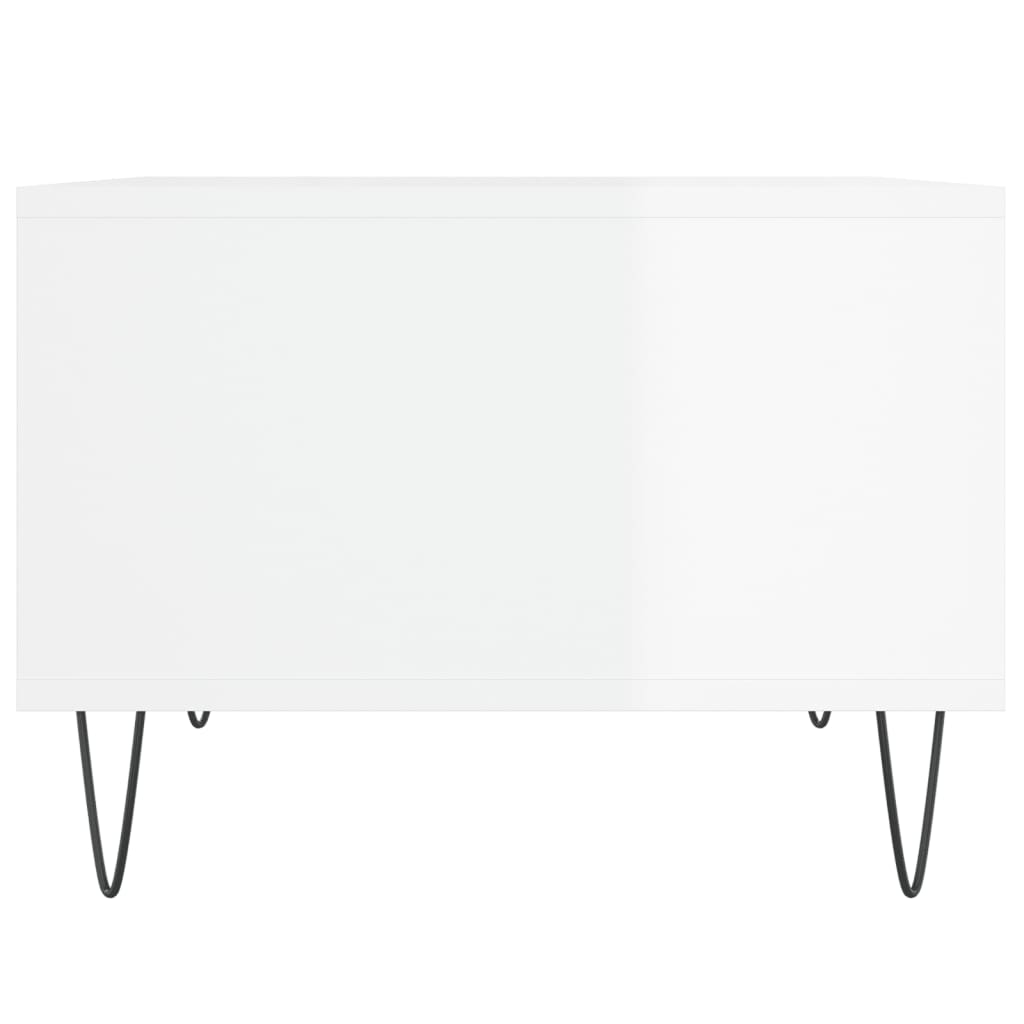 Coffee Table High Gloss White 60x50x36.5 cm Engineered Wood