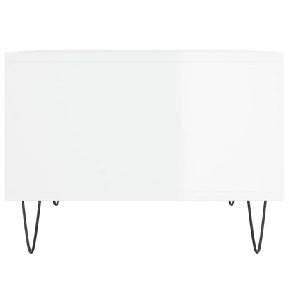 Coffee Table High Gloss White 60x50x36.5 cm Engineered Wood