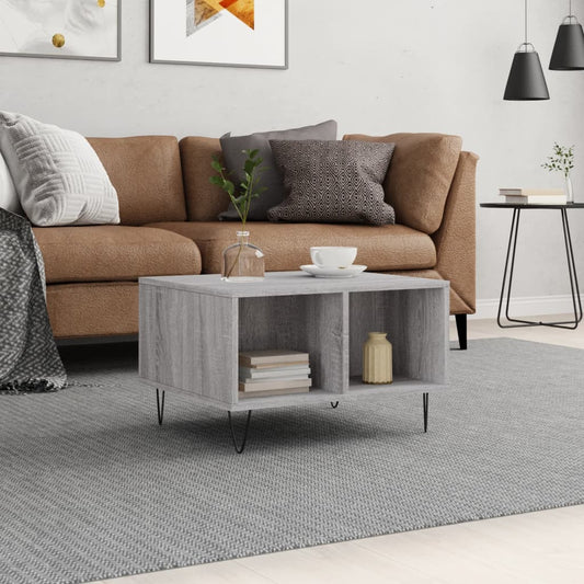 Coffee Table Grey Sonoma 60x50x36.5 cm Engineered Wood