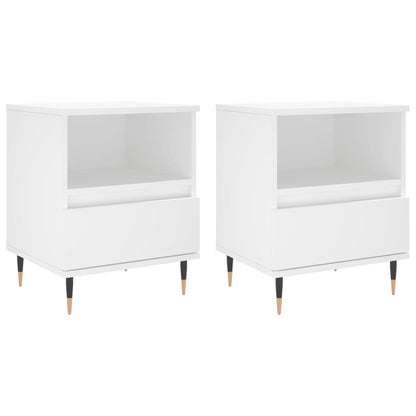 Bedside Cabinets 2 pcs White 40x35x50 cm Engineered Wood