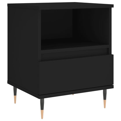 Bedside Cabinets 2 pcs Black 40x35x50 cm Engineered Wood