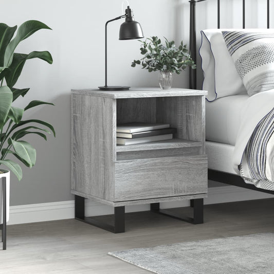 Bedside Cabinet Grey Sonoma 40x35x50 cm Engineered Wood