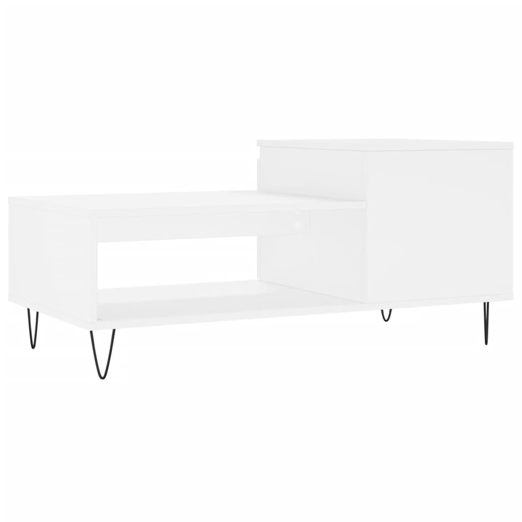 Coffee Table White 100x50x45 cm Engineered Wood