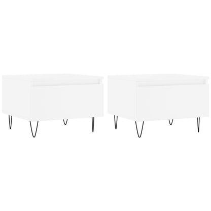 Coffee Tables 2 pcs White 50x46x35 cm Engineered Wood