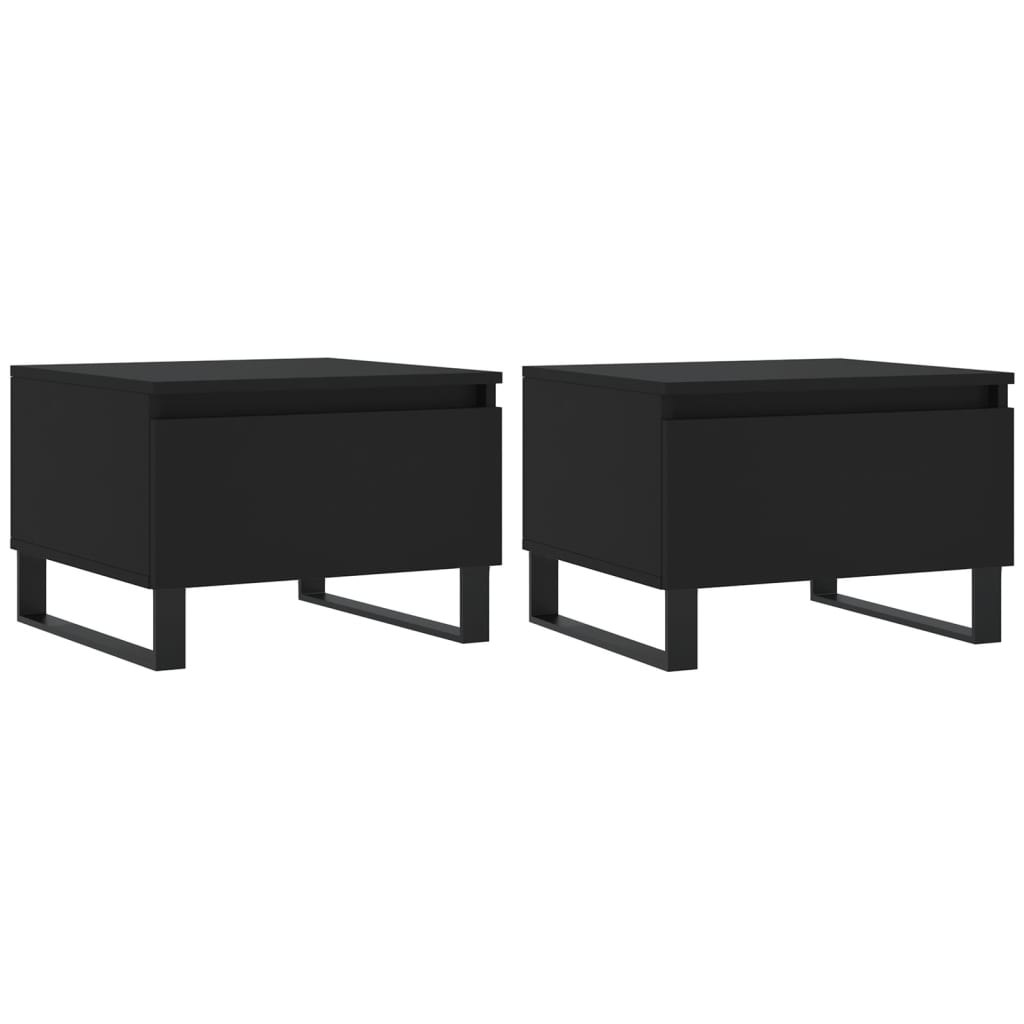 Coffee Tables 2 pcs Black 50x46x35 cm Engineered Wood