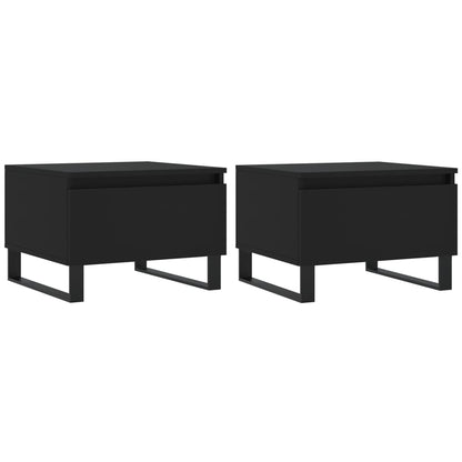 Coffee Tables 2 pcs Black 50x46x35 cm Engineered Wood