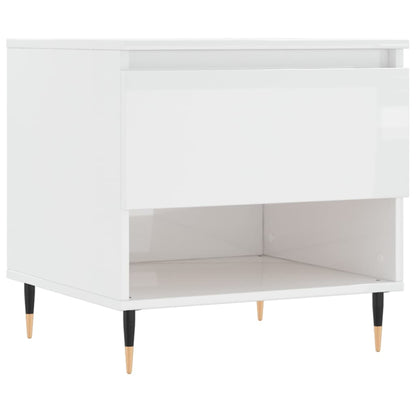 Coffee Table High Gloss White 50x46x50 cm Engineered Wood