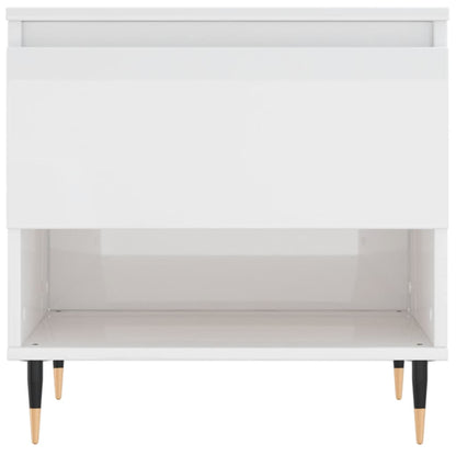 Coffee Table High Gloss White 50x46x50 cm Engineered Wood