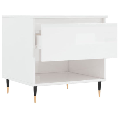 Coffee Table High Gloss White 50x46x50 cm Engineered Wood