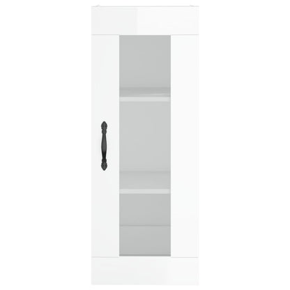 Wall Mounted Cabinet High Gloss White 34.5x34x90 cm