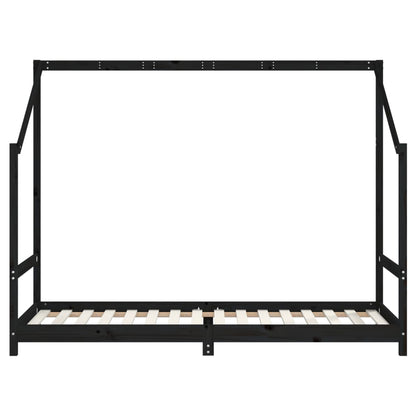 Kids Bed Frame Black 80x200 cm Solid Wood Pine