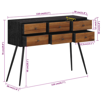 Console Table with Drawers 116x30x76 cm Solid Reclaimed Teak