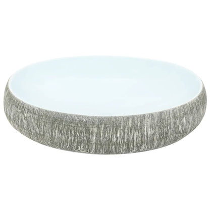 Countertop Basin Grey and Blue Oval 59x40x15 cm Ceramic