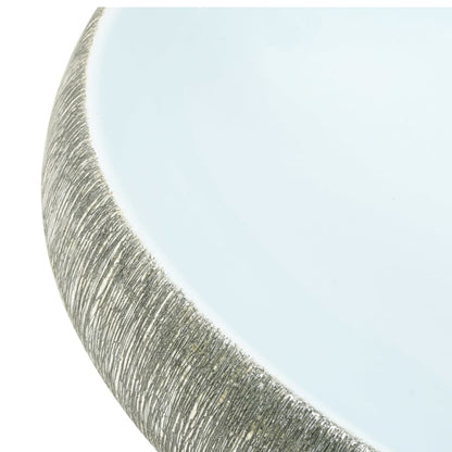 Countertop Basin Grey and Blue Oval 59x40x15 cm Ceramic
