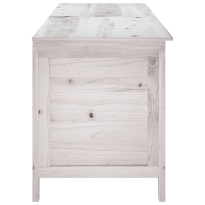 Garden Storage Box White 198.5x50x56.5 cm Solid Wood Fir