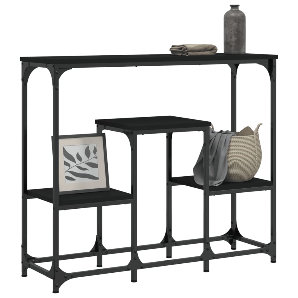 Console Table Black 89.5x28x76 cm Engineered Wood
