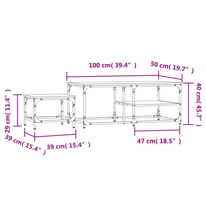 Nesting Coffee Tables 2 pcs Black Engineered Wood