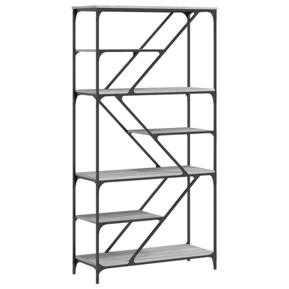 Bookshelf Grey Sonoma 91x36x176 cm Engineered Wood and Steel