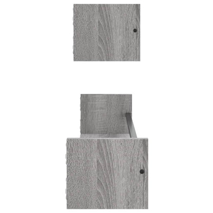 Wall Shelves with Bars 2 pcs Grey Sonoma 80x16x14 cm