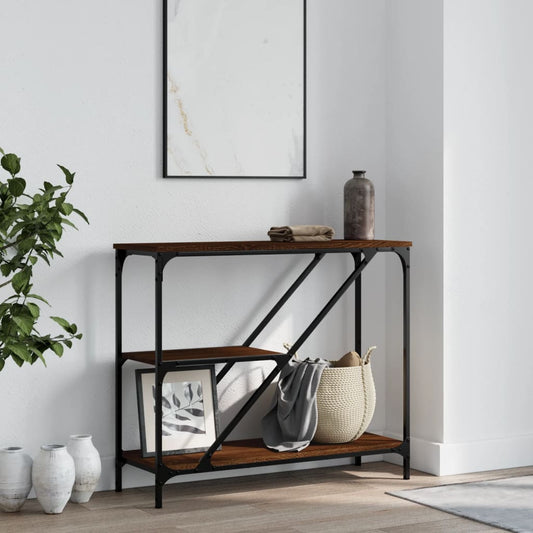 Console Table Brown Oak 88.5x30x75 cm Engineered Wood