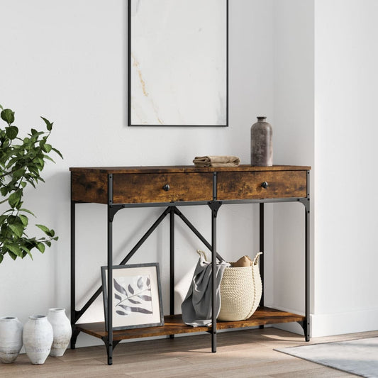 Console Table Smoked Oak 100x39x78.5 cm Engineered Wood
