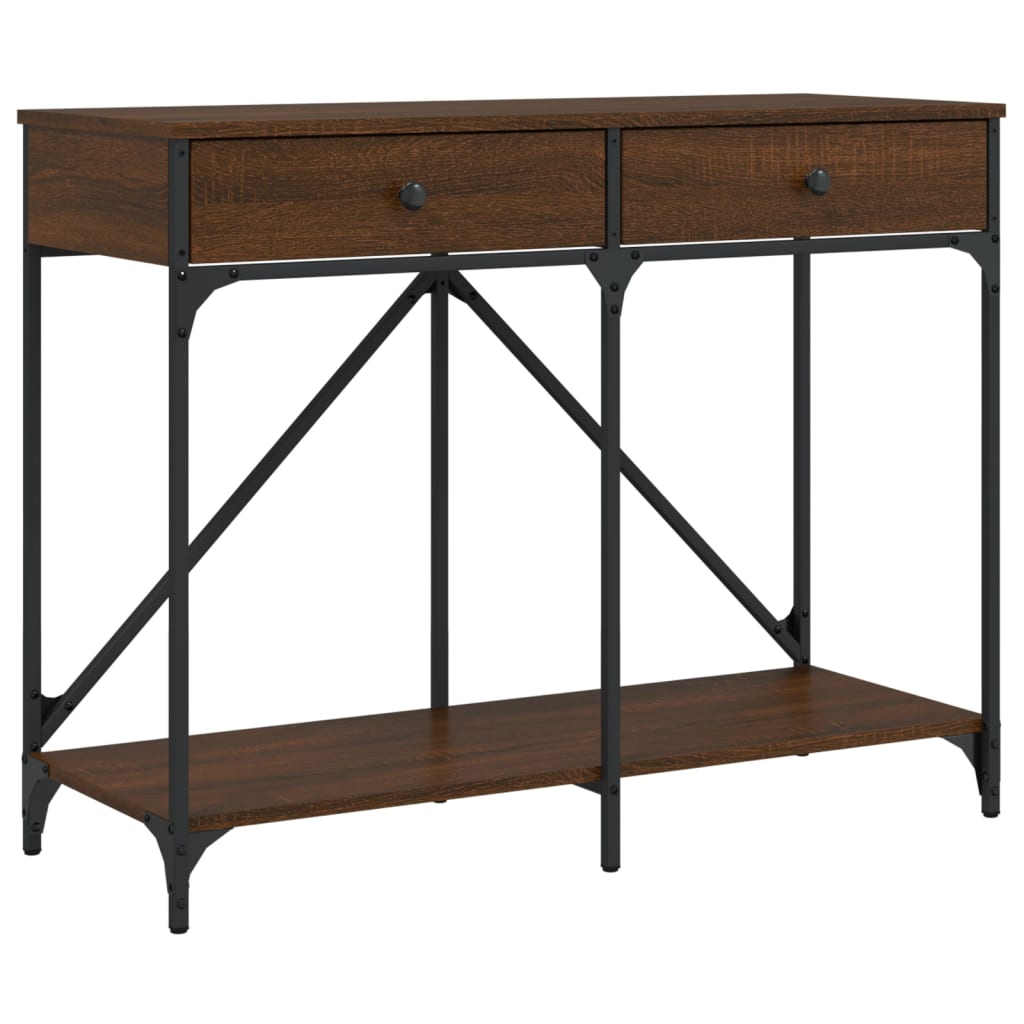 Console Table Brown Oak 100x39x78.5 cm Engineered Wood