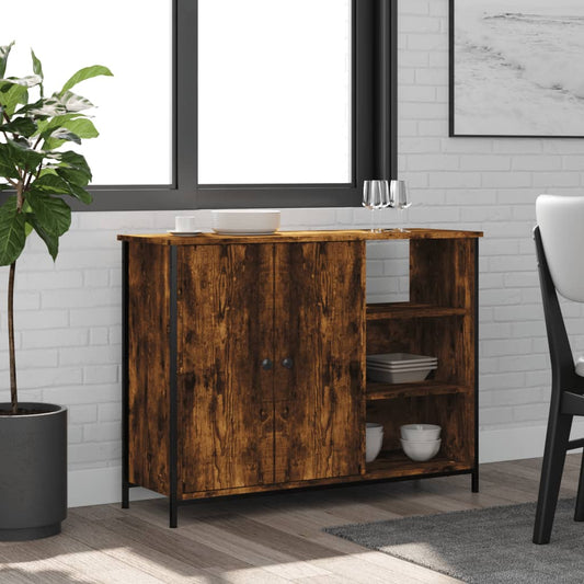 Sideboard Smoked Oak 100x33x75 cm Engineered Wood