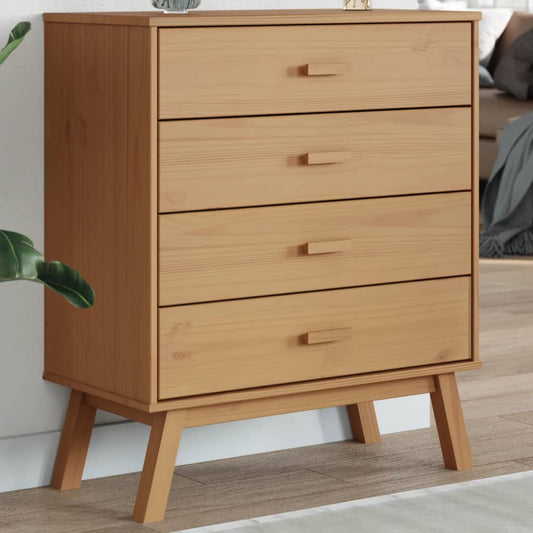 Drawer Cabinet OLDEN Brown Solid Wood Pine