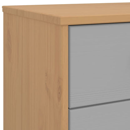 Drawer Cabinet OLDEN Grey and Brown Solid Wood Pine
