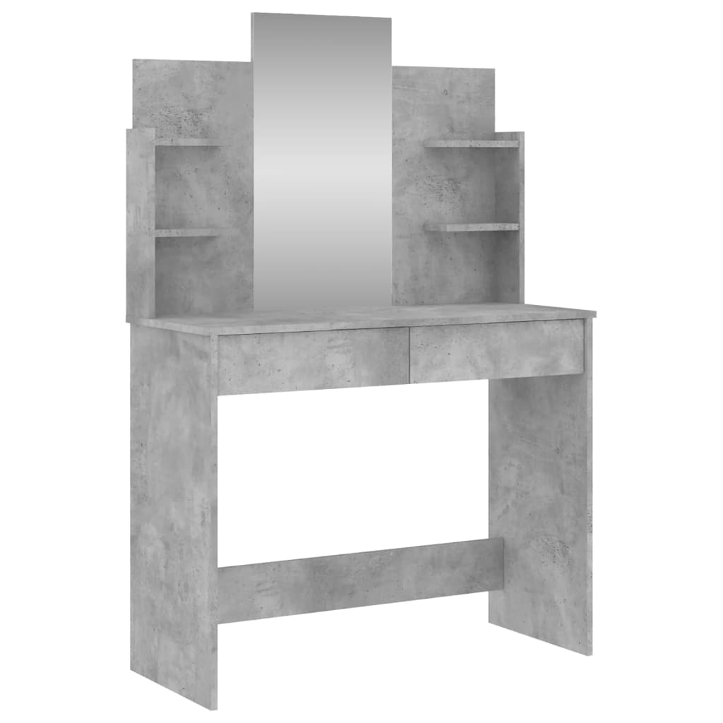 Dressing Table with Mirror Concrete Grey 96x39x142 cm