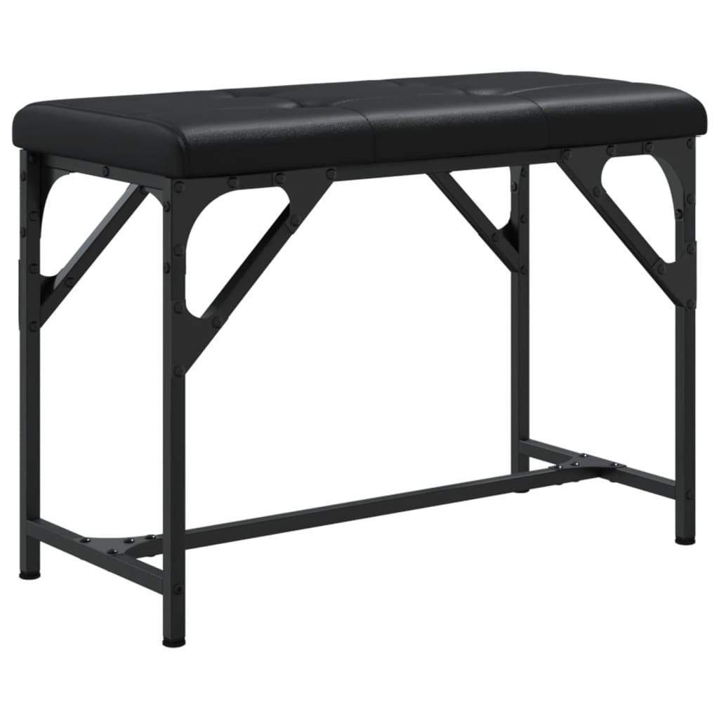 Dining Bench Black 62x32x45 cm Steel and Faux Leather