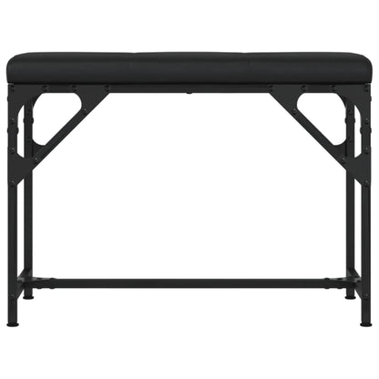 Dining Bench Black 62x32x45 cm Steel and Faux Leather