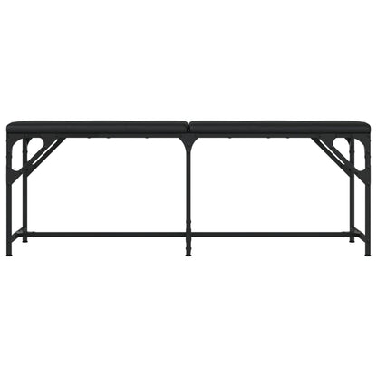 Dining Bench Black 124x32x45 cm Steel and Faux Leather