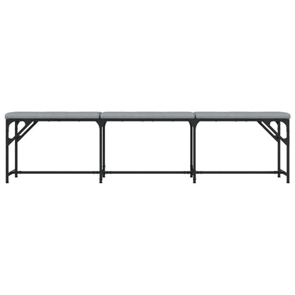 Dining Bench Light Grey 186x32x45 cm Steel and Fabric