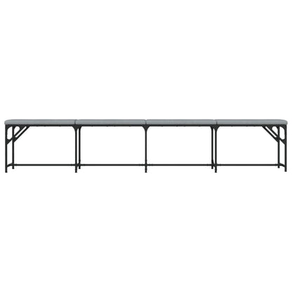 Dining Bench Light Grey 248x32x45 cm Steel and Fabric