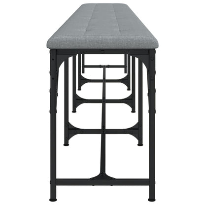 Dining Bench Light Grey 248x32x45 cm Steel and Fabric