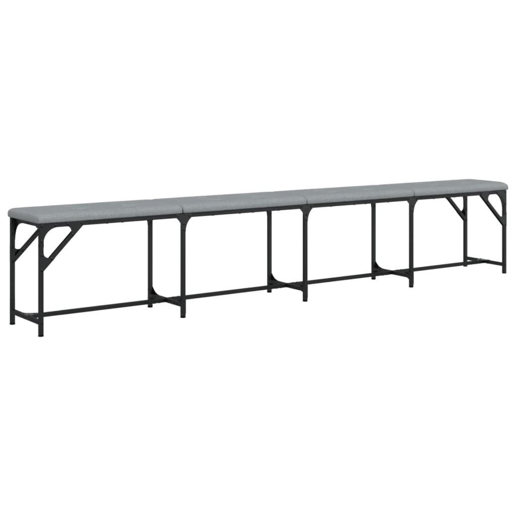 Dining Bench Light Grey 248x32x45 cm Steel and Fabric