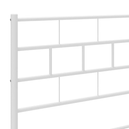 Metal Bed Frame without Mattress with Headboard White 107x203cm