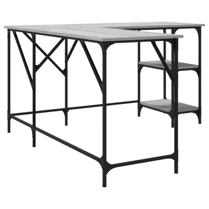Desk Grey Sonoma 139x139x75 cm Engineered Wood