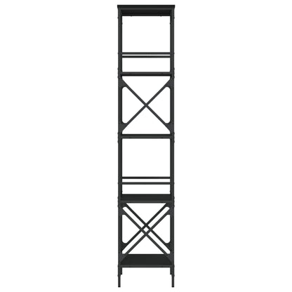 Bookcase 5-Tier Black 59x35x171 cm Engineered Wood