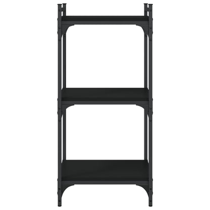 Bookcase 3-Tier Black 40x30x86 cm Engineered Wood